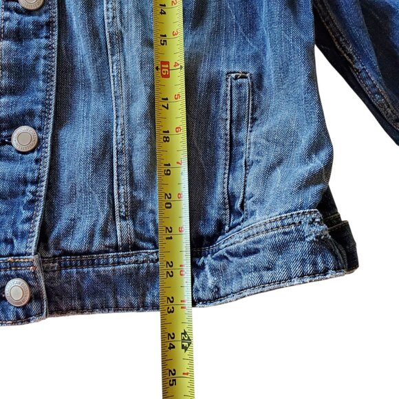 American Eagle Y2K Blue Jean Distressed Jacket XL - Picture 12 of 14